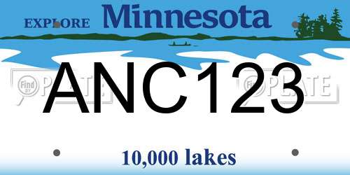 ANC123 Minnesota License Plate