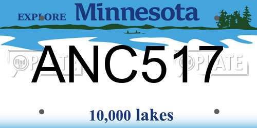 ANC517 Minnesota License Plate