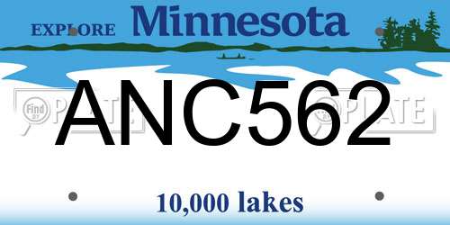 ANC562 Minnesota License Plate