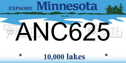 ANC625 Minnesota License Plate