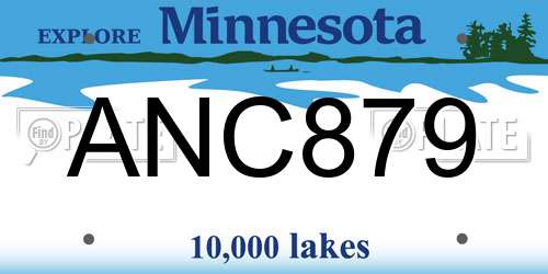 ANC879 Minnesota License Plate