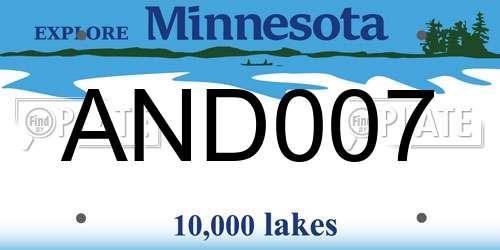 AND007 Minnesota License Plate
