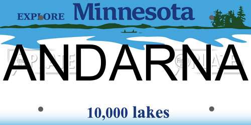 ANDARNA Minnesota License Plate