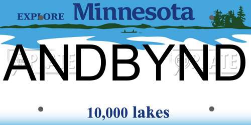 ANDBYND Minnesota License Plate