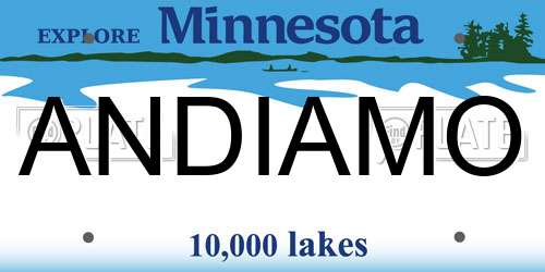 ANDIAMO Minnesota License Plate