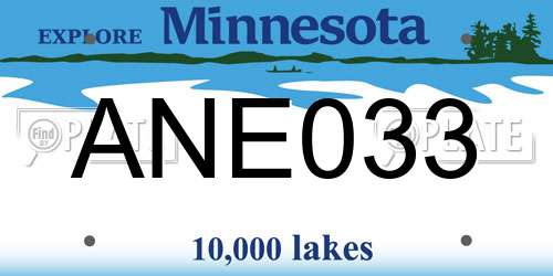ANE033 Minnesota License Plate