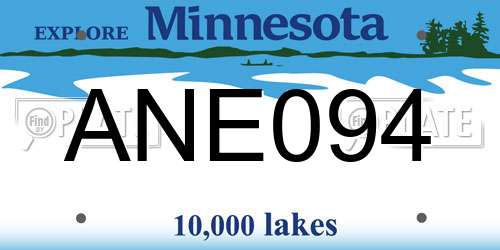 ANE094 Minnesota License Plate