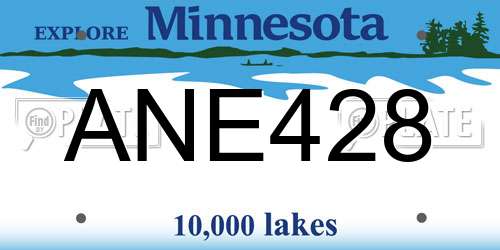 ANE428 Minnesota License Plate