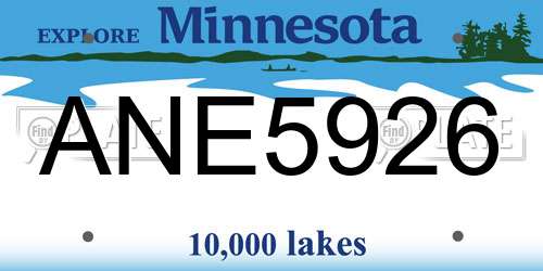 ANE5926 Minnesota License Plate