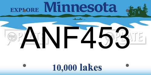 ANF453 Minnesota License Plate
