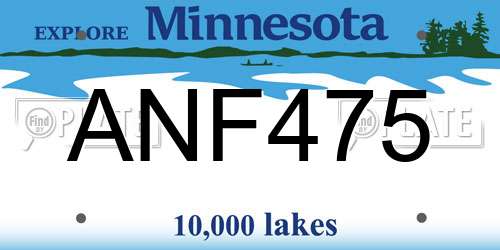 ANF475 Minnesota License Plate