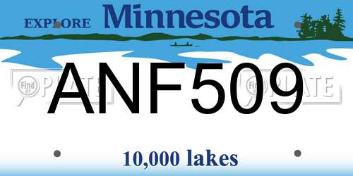 ANF509 Minnesota License Plate
