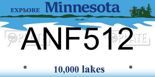 ANF512 Minnesota License Plate