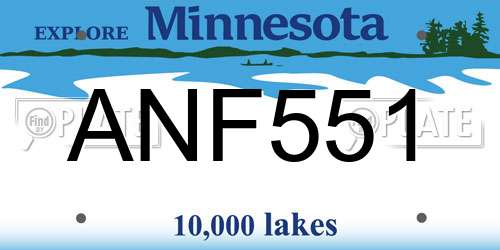 ANF551 Minnesota License Plate