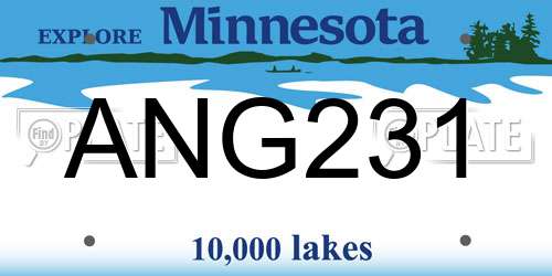 ANG231 Minnesota License Plate