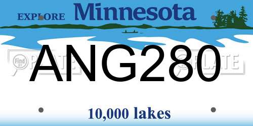 ANG280 Minnesota License Plate