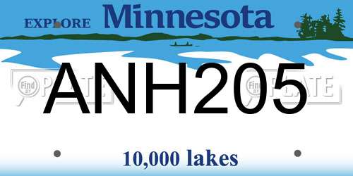 ANH205 Minnesota License Plate