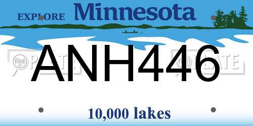 ANH446 Minnesota License Plate