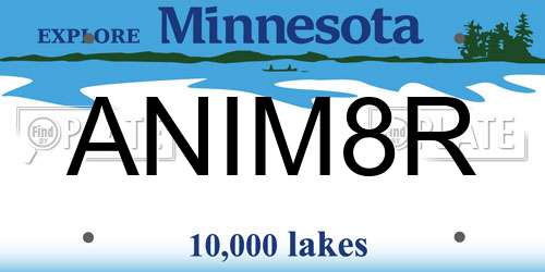 ANIM8R Minnesota License Plate
