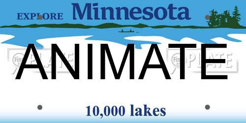 ANIMATE Minnesota License Plate