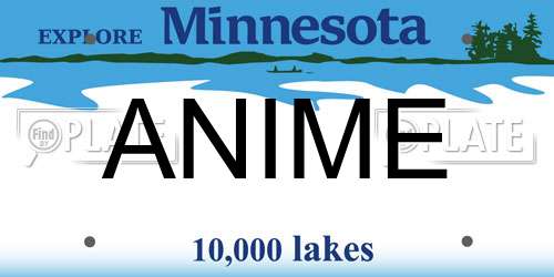 ANIME Minnesota License Plate