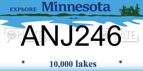 ANJ246 Minnesota License Plate