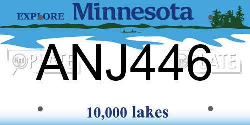 ANJ446 Minnesota License Plate