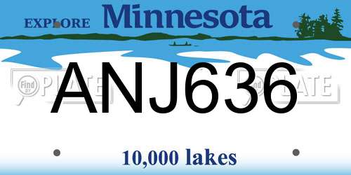 ANJ636 Minnesota License Plate
