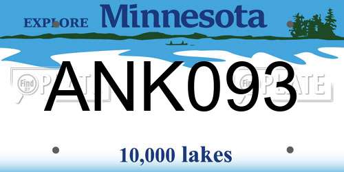 ANK093 Minnesota License Plate