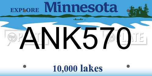 ANK570 Minnesota License Plate