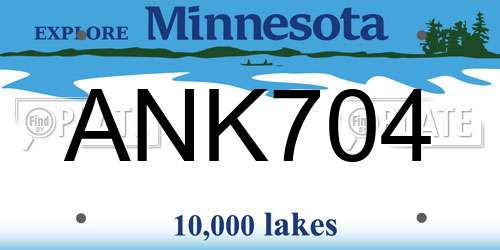 ANK704 Minnesota License Plate
