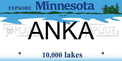 ANKA Minnesota License Plate