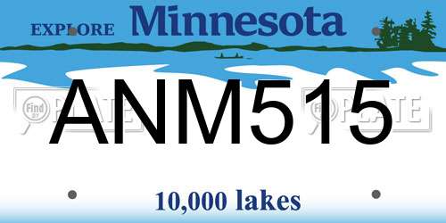 ANM515 Minnesota License Plate