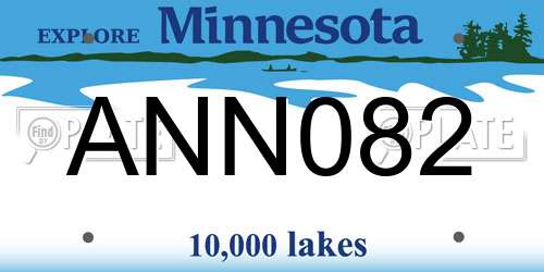ANN082 Minnesota License Plate