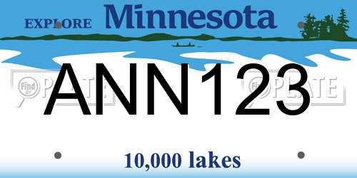 ANN123 Minnesota License Plate