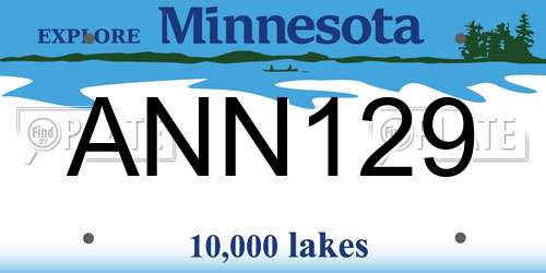 ANN129 Minnesota License Plate