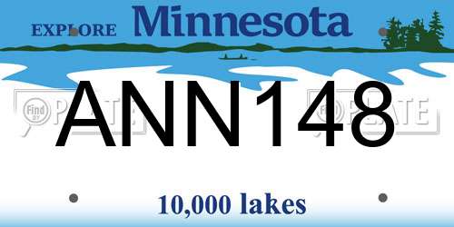 ANN148 Minnesota License Plate