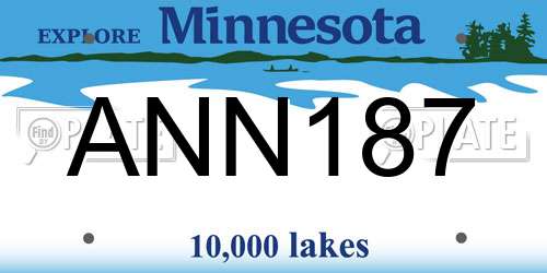 ANN187 Minnesota License Plate