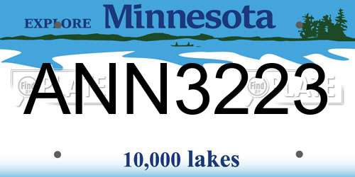 ANN3223 Minnesota License Plate