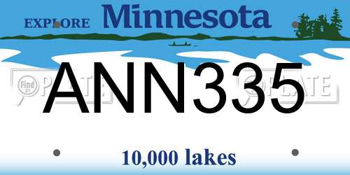 ANN335 Minnesota License Plate