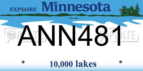 ANN481 Minnesota License Plate