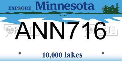 ANN716 Minnesota License Plate