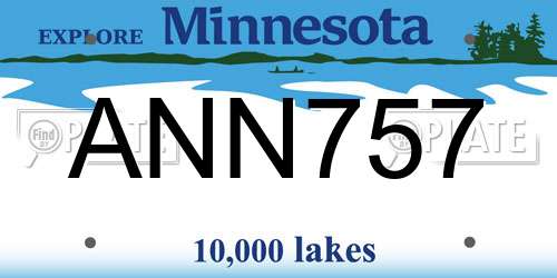 ANN757 Minnesota License Plate