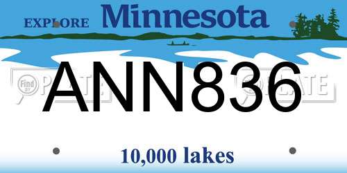 ANN836 Minnesota License Plate
