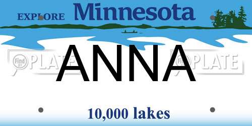 ANNA Minnesota License Plate