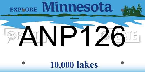 ANP126 Minnesota License Plate