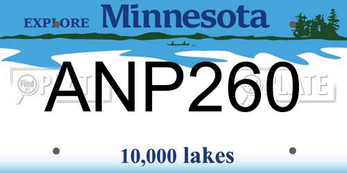 ANP260 Minnesota License Plate