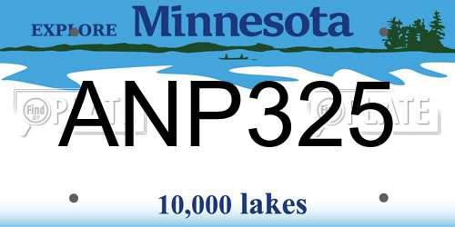ANP325 Minnesota License Plate