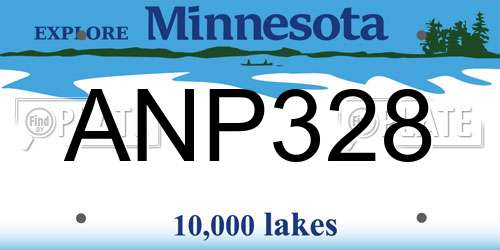 ANP328 Minnesota License Plate