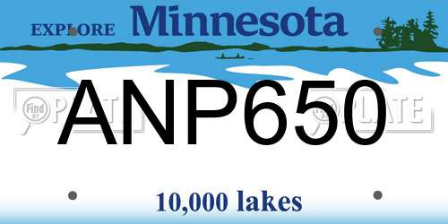ANP650 Minnesota License Plate